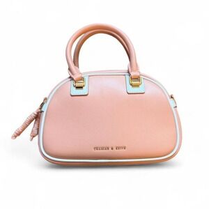 NWT Charles & Keith pink leather mini handbag